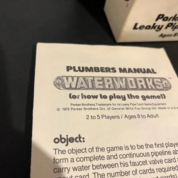 Vintage 1972 Water Works Parker Brothers Card Game- Complete Set - Picture 5 of 6